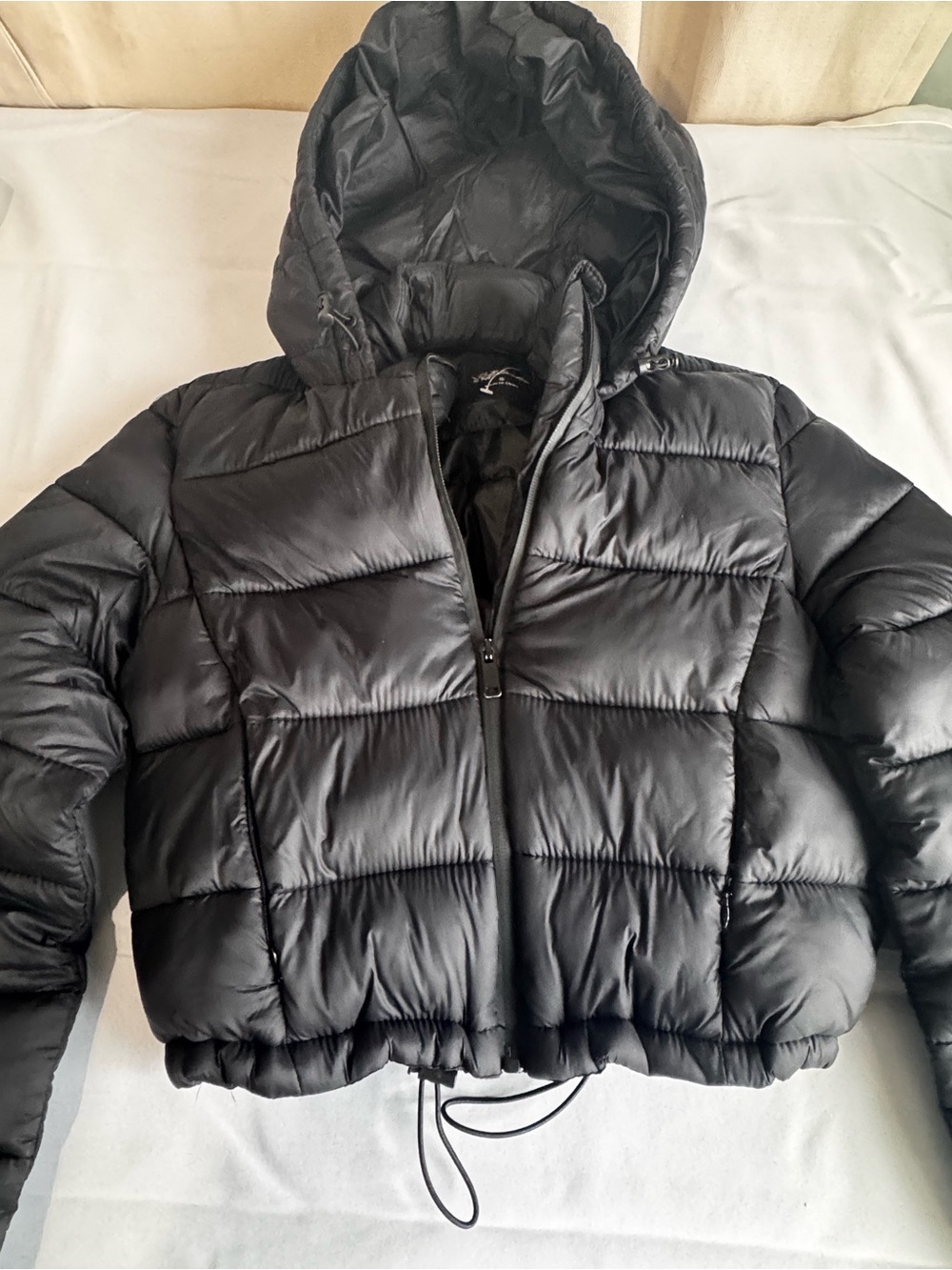 Black Hooded Puffer Jacket - Women's Cozy Winter Coat